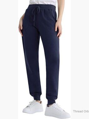 Cotton Jersey Pocket Joggers with Drawstring Waist and Banded Cuffs